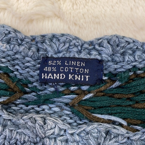 Vintage Handknit Linen and Cotton Sweater - Picture 6 of 11
